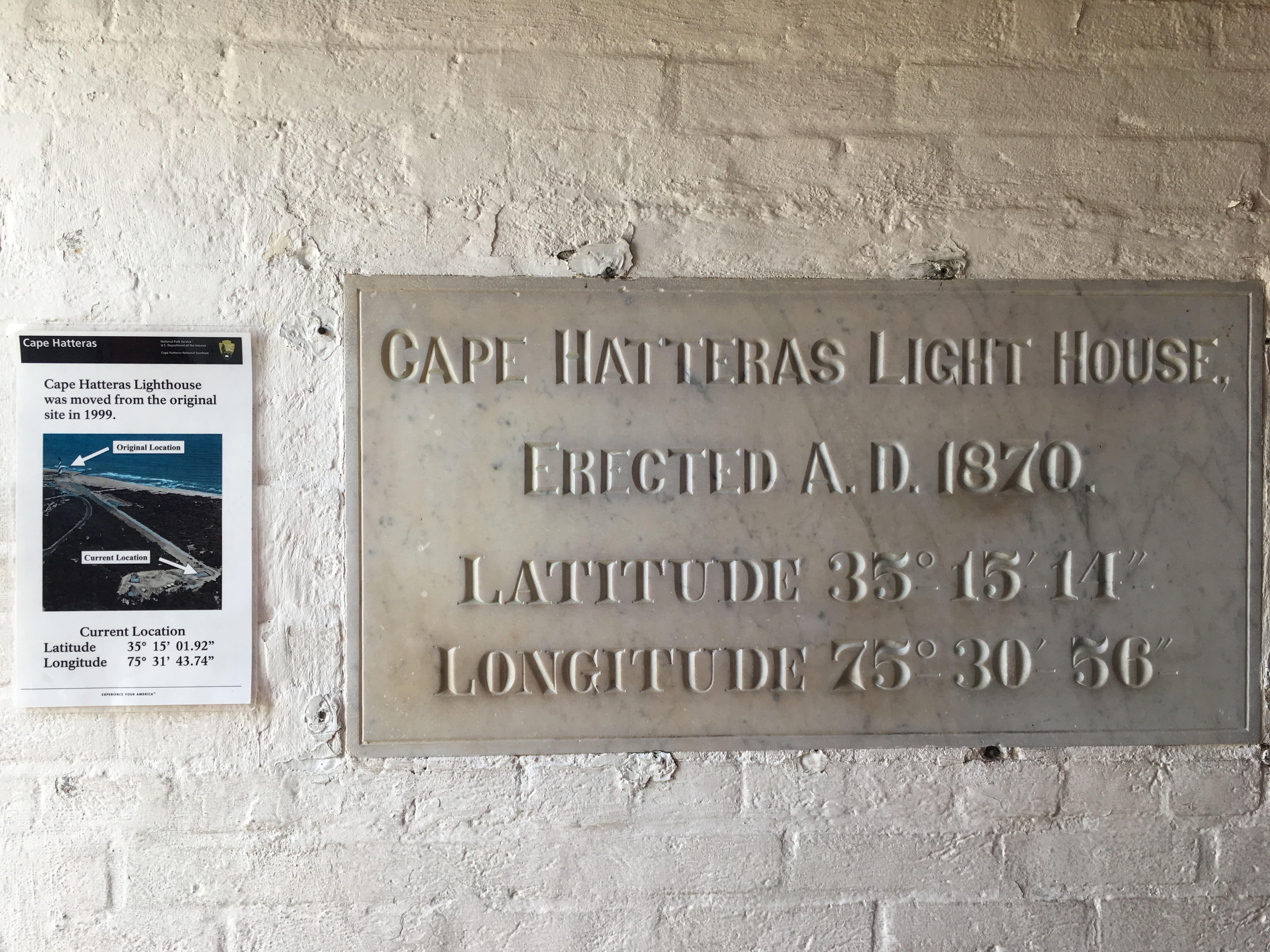 Plaque showing lighthouse location